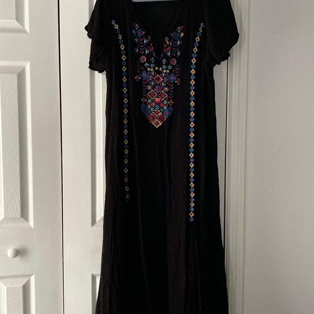 Roman’s Embroidered Black Dress